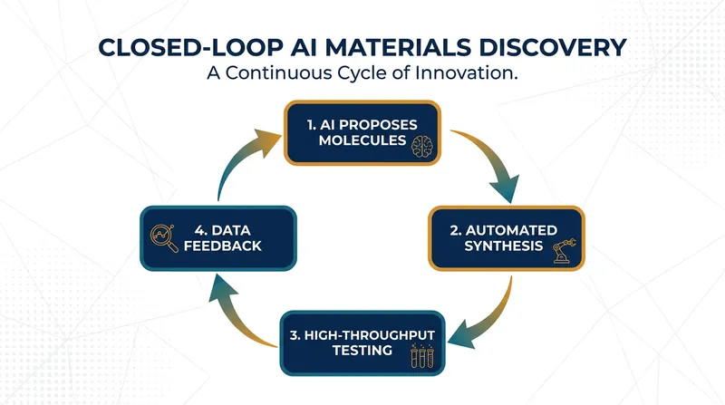 By connecting AI predictions directly to automated laboratory testing, researchers can discover new materials in months rather than years.