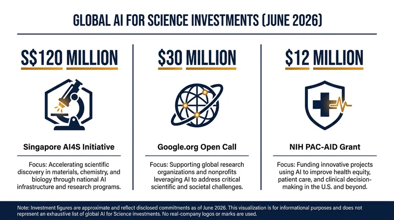 Major funding initiatives launched in June 2026 are steering AI development toward fundamental scientific research.