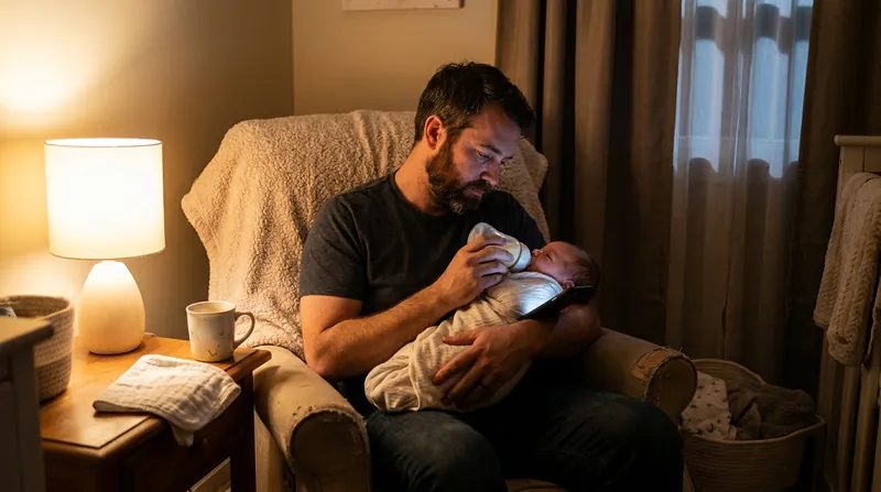 The combination of biological changes and severe sleep deprivation makes new fathers vulnerable to postpartum depression.