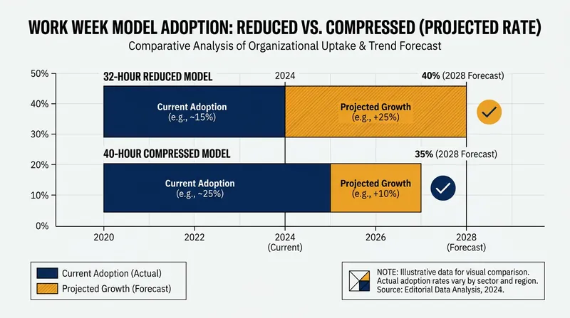 While some companies compress 40 hours into four days, the 32-hour model remains the gold standard.