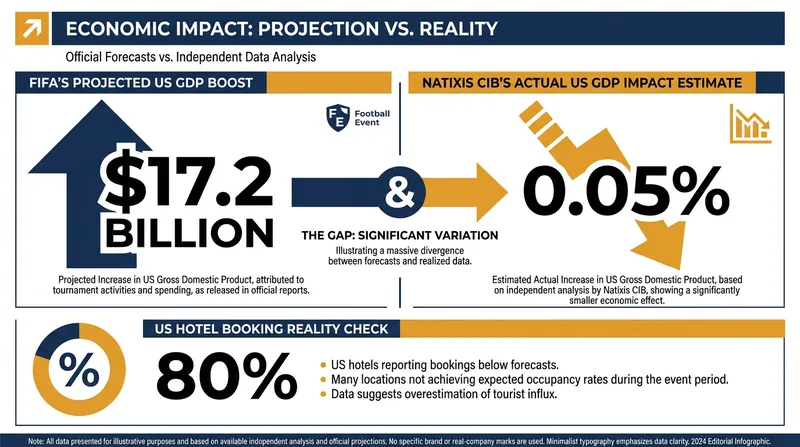 Official projections frequently clash with independent macroeconomic analyses of mega-events.