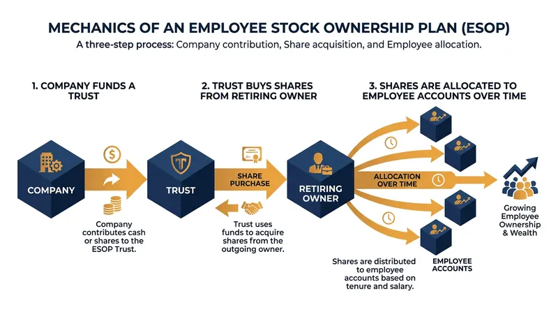 How a worker buyout is financed through future company profits.