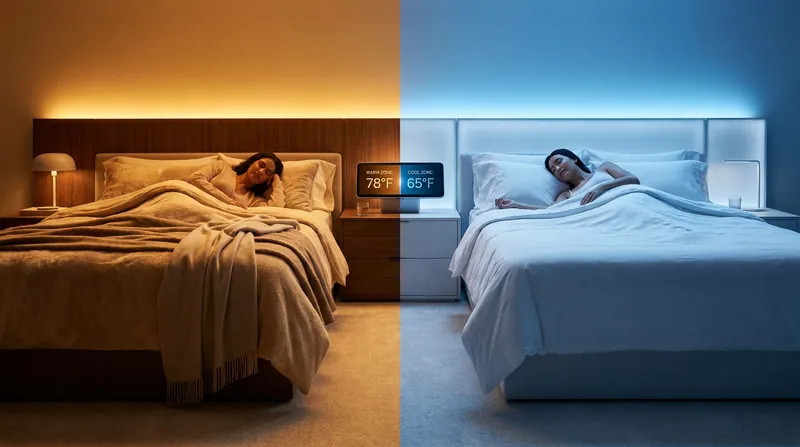 Dual-zone climate control allows couples to sleep at entirely different temperatures on the same mattress.