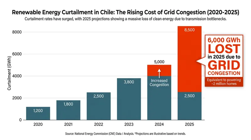 Grid congestion forced operators to curtail over 6,000 GWh of clean energy in 2025.