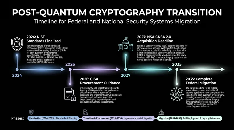 The federal timeline for migrating to quantum-resistant cryptography.