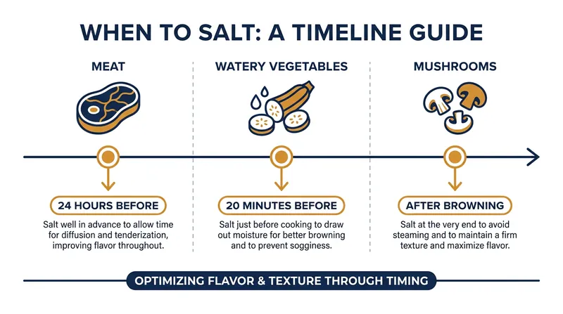 Different cellular structures require vastly different salting timelines.