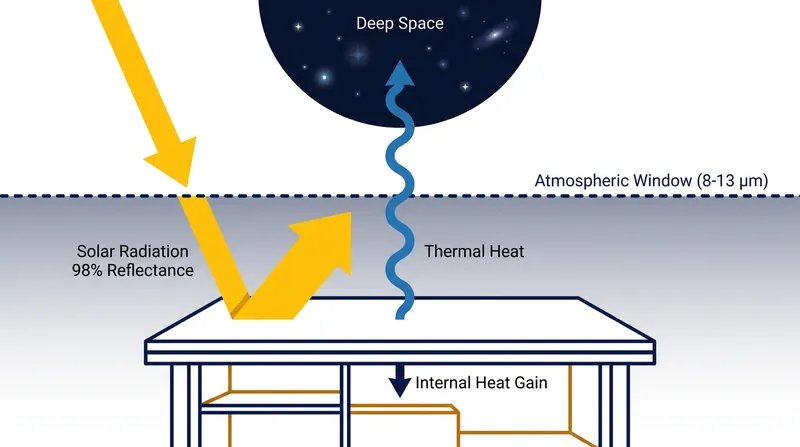 Super-cool materials emit heat at specific wavelengths that pass through the atmosphere directly into space.
