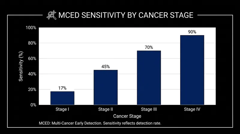 Current liquid biopsies are highly effective at detecting late-stage cancers, but struggle with sensitivity in Stage I.