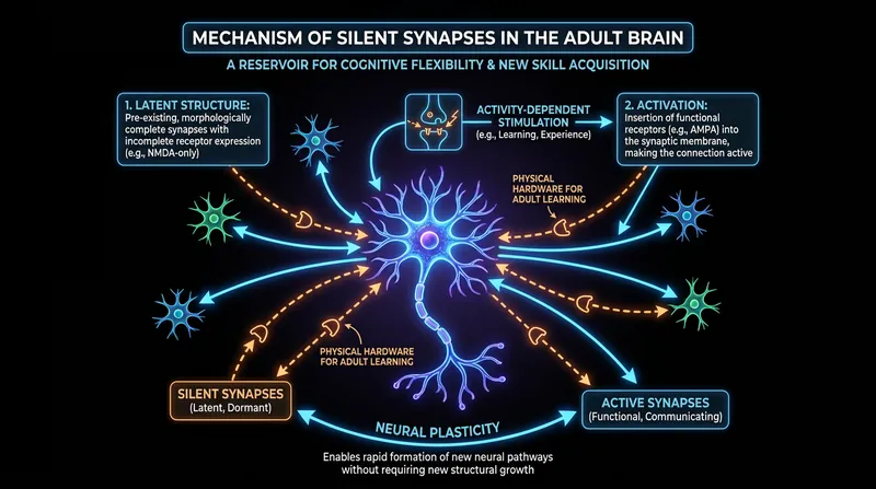 Adult brains maintain millions of 'silent synapses' that can be activated to learn new skills or form new memories.