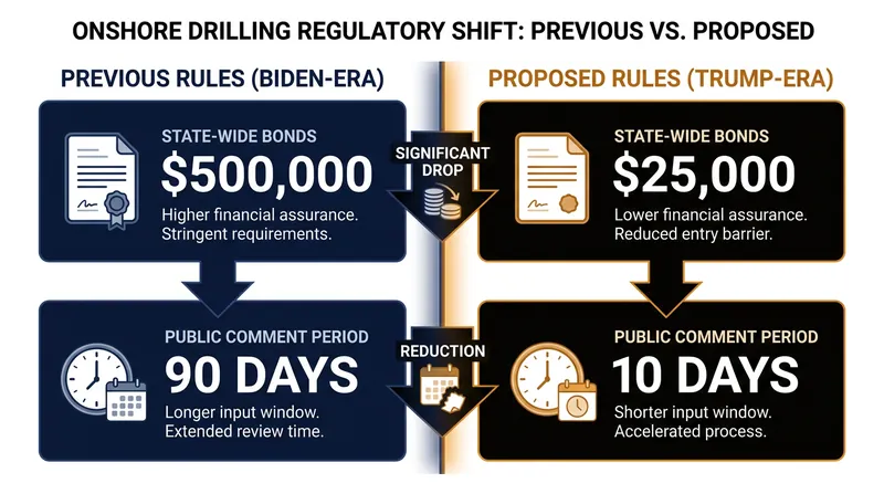 The proposed rules significantly lower financial and procedural requirements for energy developers.
