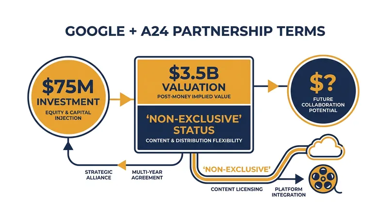 Key financial and structural terms of the Google DeepMind and A24 partnership.