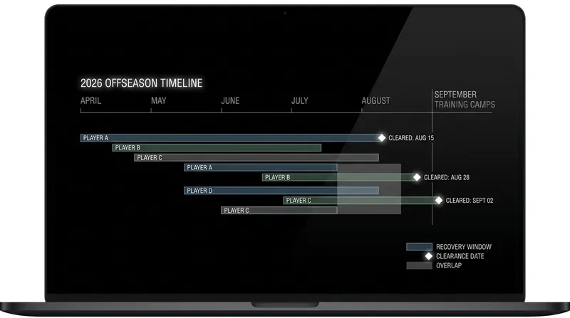 Offseason surgery timelines are carefully calibrated to ensure players are ready for September training camps.