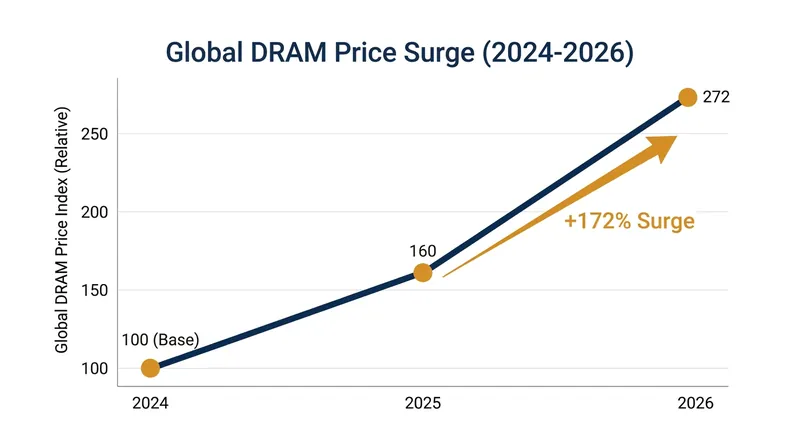 AI data center demand has caused a massive spike in global memory prices, affecting the entire consumer electronics industry.