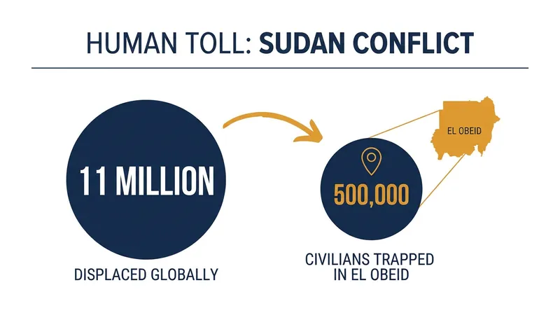 The humanitarian crisis in Sudan has displaced millions and trapped hundreds of thousands in active conflict zones.