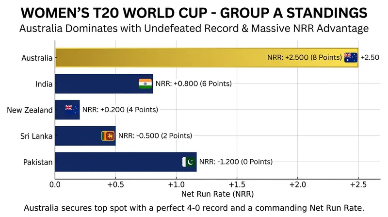 Despite the injury hurdles, Australia remains firmly atop Group A with a commanding net run rate.