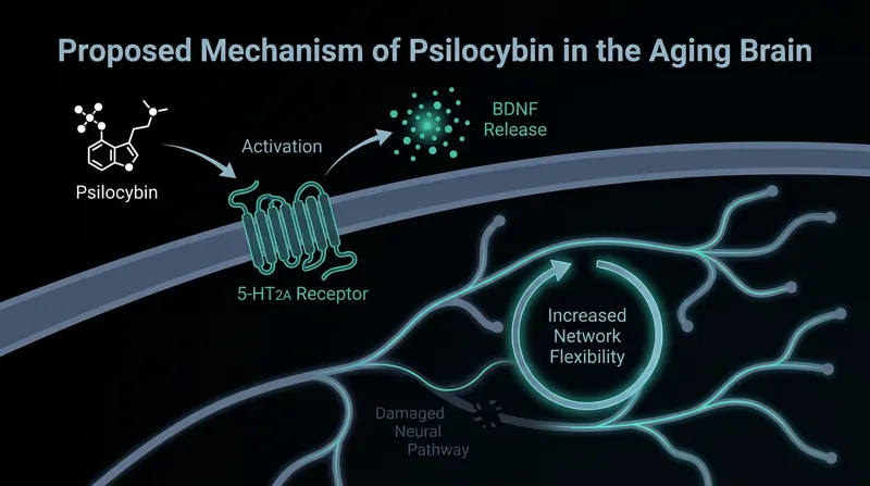 Researchers hypothesize that psilocybin temporarily fluidifies brain networks, allowing signals to bypass damaged regions.