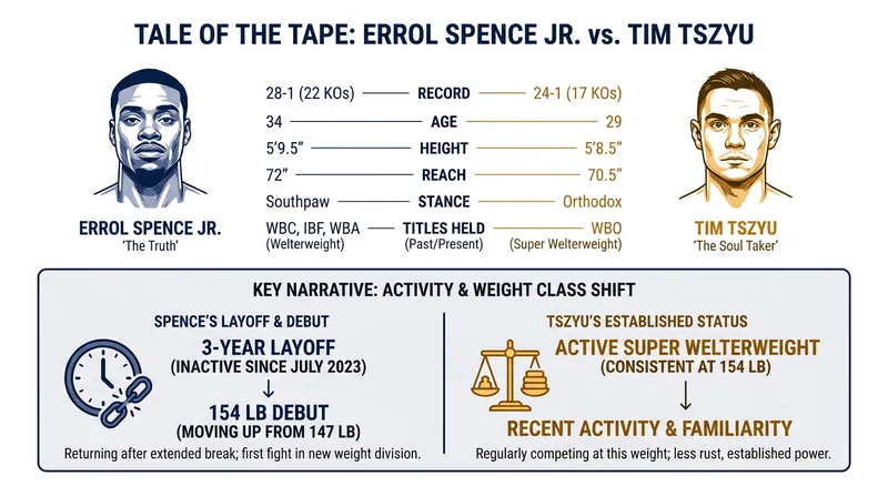 A look at the key numbers defining the Spence vs. Tszyu matchup.