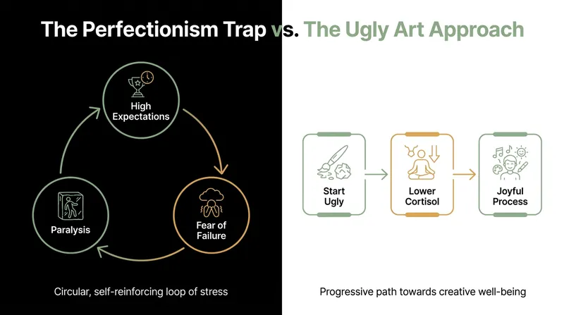 How intentionally starting with 'ugly' work breaks the cycle of perfectionism and lowers stress.
