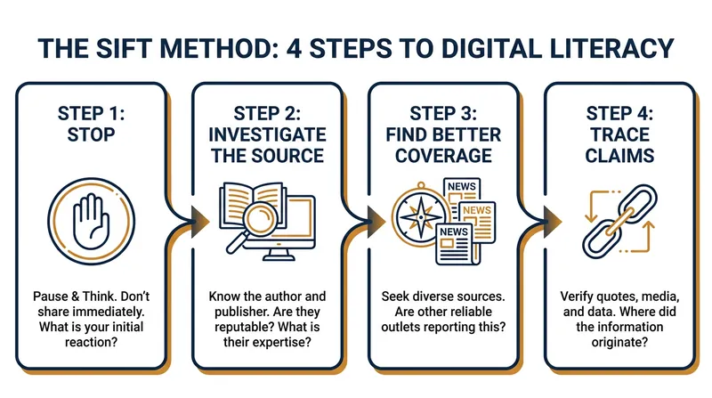 The SIFT method provides a rapid framework for evaluating the credibility of online information.
