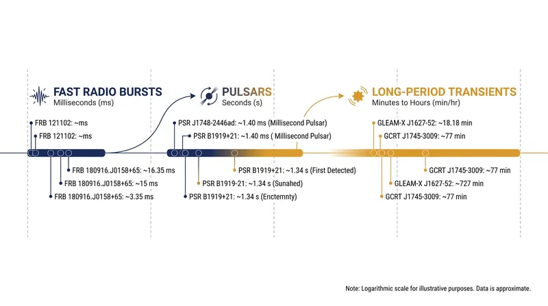 Long-period radio transients operate on a much slower timescale than pulsars or fast radio bursts.