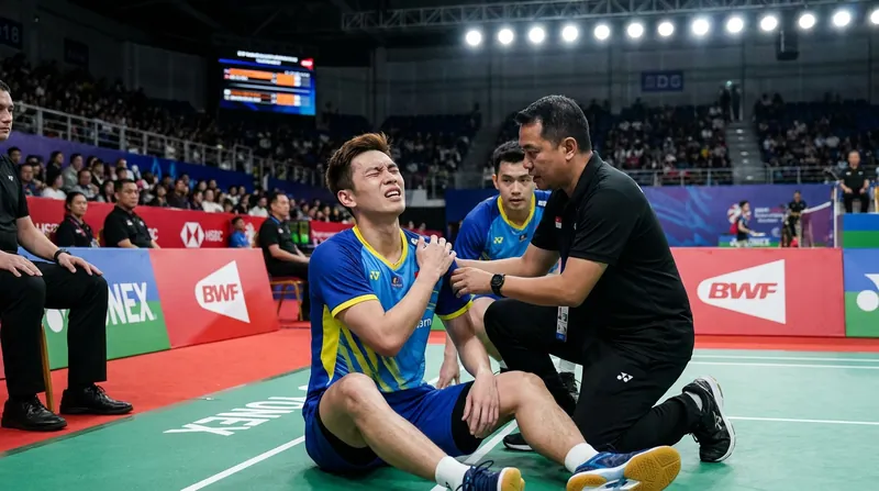 Satwiksairaj Rankireddy was forced to retire from the Indonesia Open due to a shoulder injury.