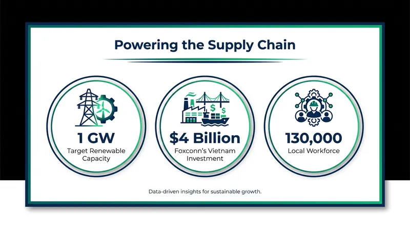 The scale of Foxconn's footprint in Vietnam and its new clean energy ambitions.