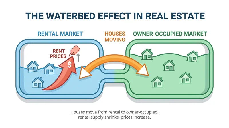 When homes are shifted from the rental market to owner-occupiers, the shrinking supply of rentals causes prices to rise for tenants.
