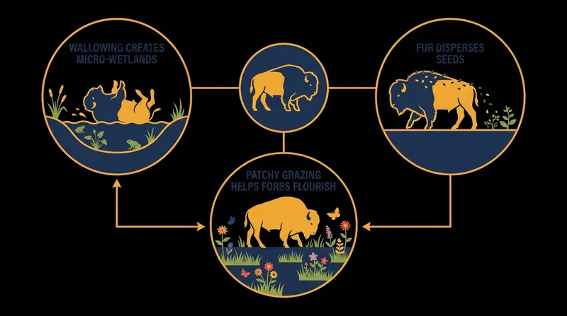 How bison act as ecosystem engineers to reshape the prairie.