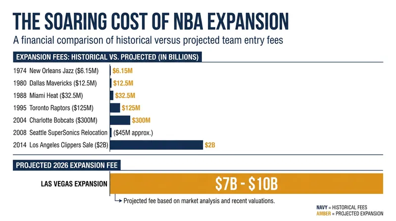 The cost of entering the NBA has skyrocketed, with the next expansion teams expected to pay record-setting fees.