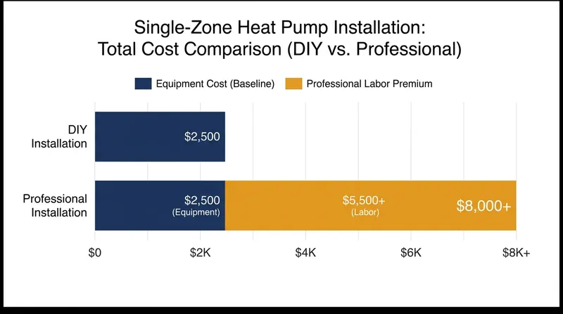Labor often accounts for more than half the total cost of a traditional HVAC installation.