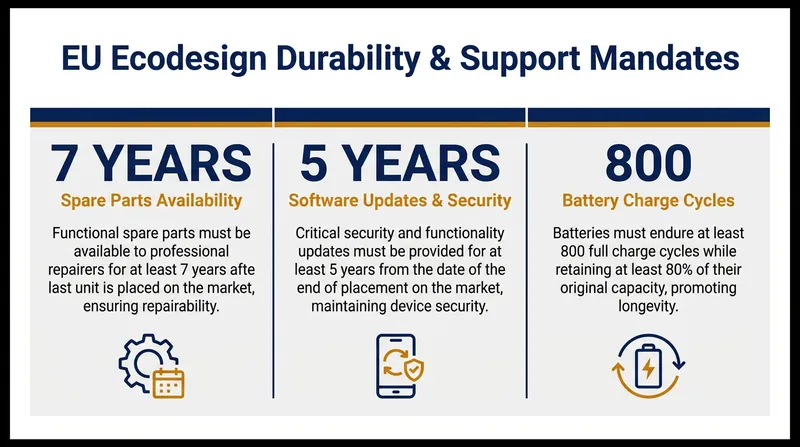 The Ecodesign framework sets strict minimum timelines for hardware and software support.