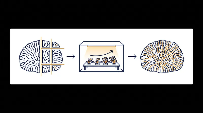 Micro-fragmentation stimulates corals to grow up to 40 times faster than their natural rate.