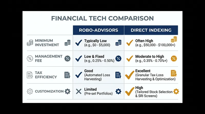 Comparing the trade-offs between traditional robo-advisors and direct indexing platforms.