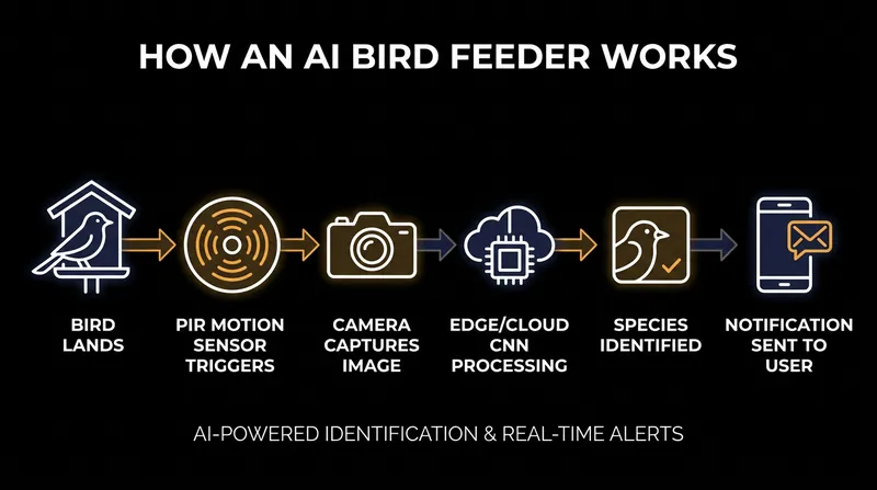 How edge computing and cloud AI process a backyard visitor in fractions of a second.