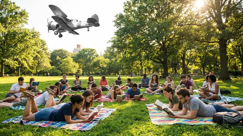 Chapters often meet in public parks, transforming solitary reading into a shared outdoor experience.