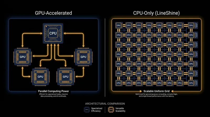Unlike Western systems that rely on GPUs for heavy lifting, LineShine achieves its speed by networking tens of thousands of highly complex CPUs.