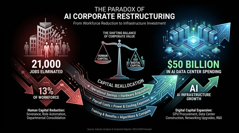 Oracle's recent filings reveal a stark trade-off: shedding human labor to finance massive AI infrastructure costs.
