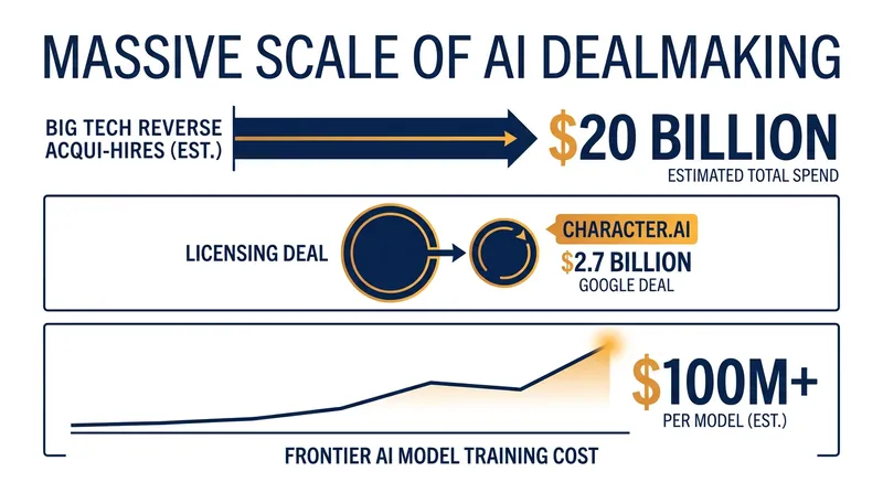 The soaring costs of frontier AI development have driven a $20 billion wave of alternative dealmaking.
