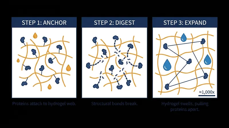 How expansion microscopy physically stretches biological samples.