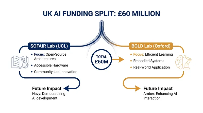 The funding will be split between UCL's SOFAIR Lab and Oxford's BOLD Lab, each tackling different fundamental AI challenges.