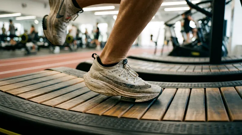 The upward slope of the curved deck naturally encourages a midfoot or forefoot strike.