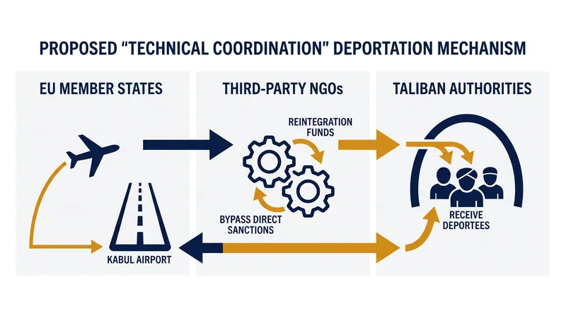Because the EU does not recognize the Taliban, any deportation framework would require complex workarounds to avoid violating sanctions.