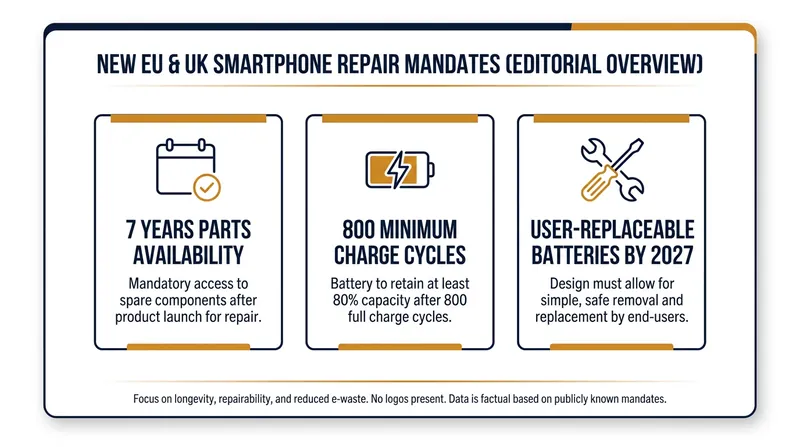 Key requirements of the upcoming right-to-repair legislation.