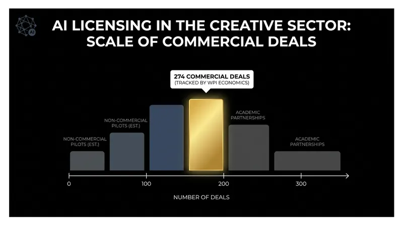 Commercial AI licensing agreements have surged across the creative industries.