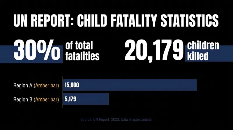 The UN inquiry found that children accounted for roughly 30% of all fatalities in the conflict.