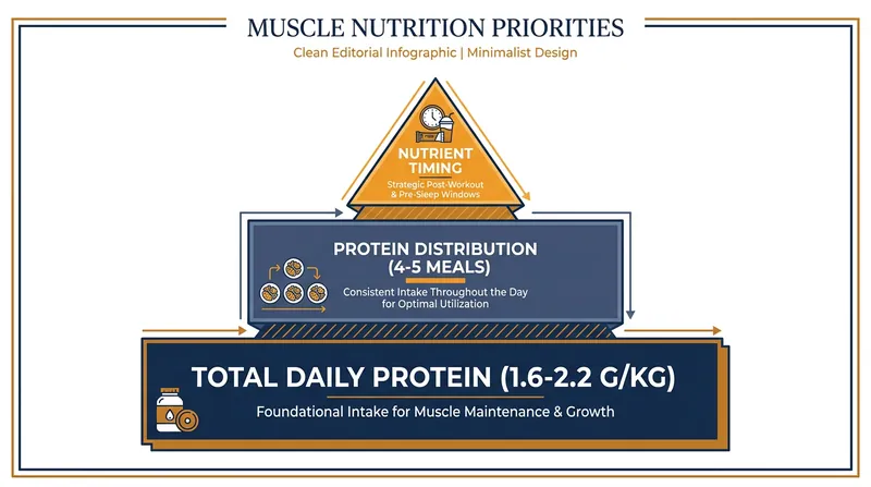 Total daily intake drives muscle growth far more than precise timing.