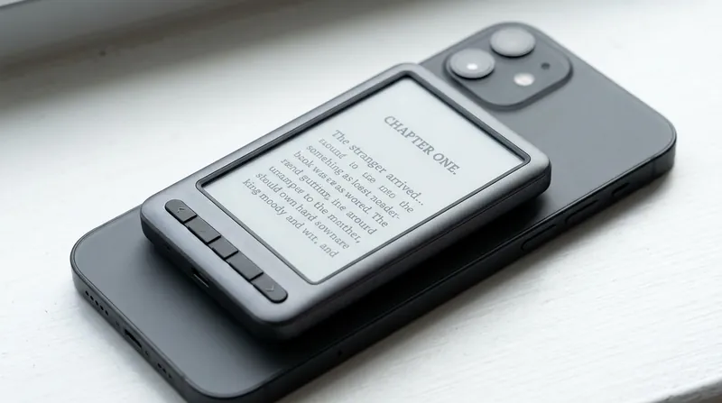 Devices like the Xteink X4 use magnetic rings to attach directly to the back of a smartphone, offering a physical alternative to doomscrolling.