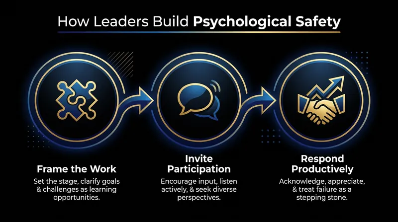 Harvard Business School's Amy Edmondson outlines three critical behaviors leaders must adopt to foster a safe environment.