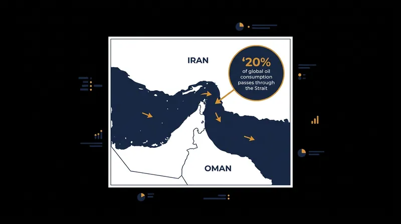 Roughly one-fifth of the world's daily oil supply relies on safe transit through the Strait of Hormuz.