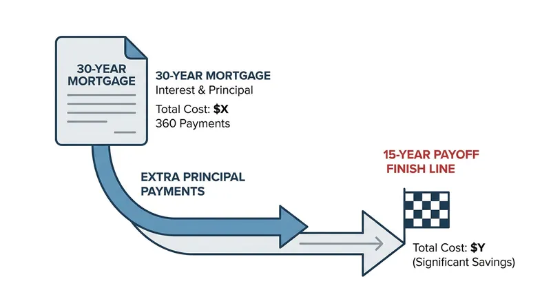 The hybrid strategy allows borrowers to pay down a 30-year loan in 15 years while keeping the safety net of a lower required payment.